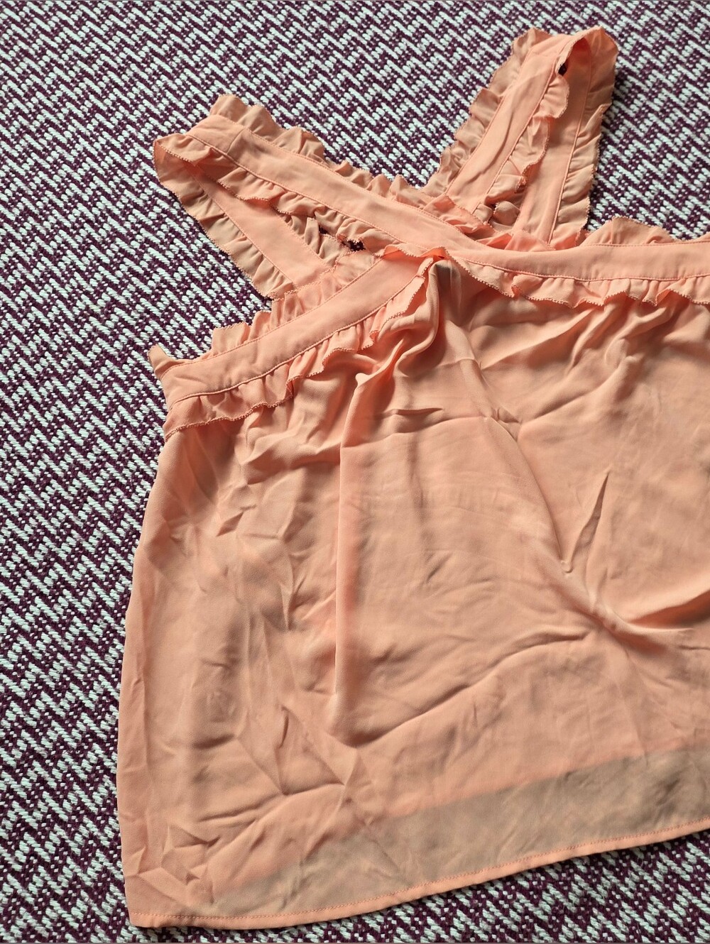 J. Crew Peach Ruffle-Trim Camisole